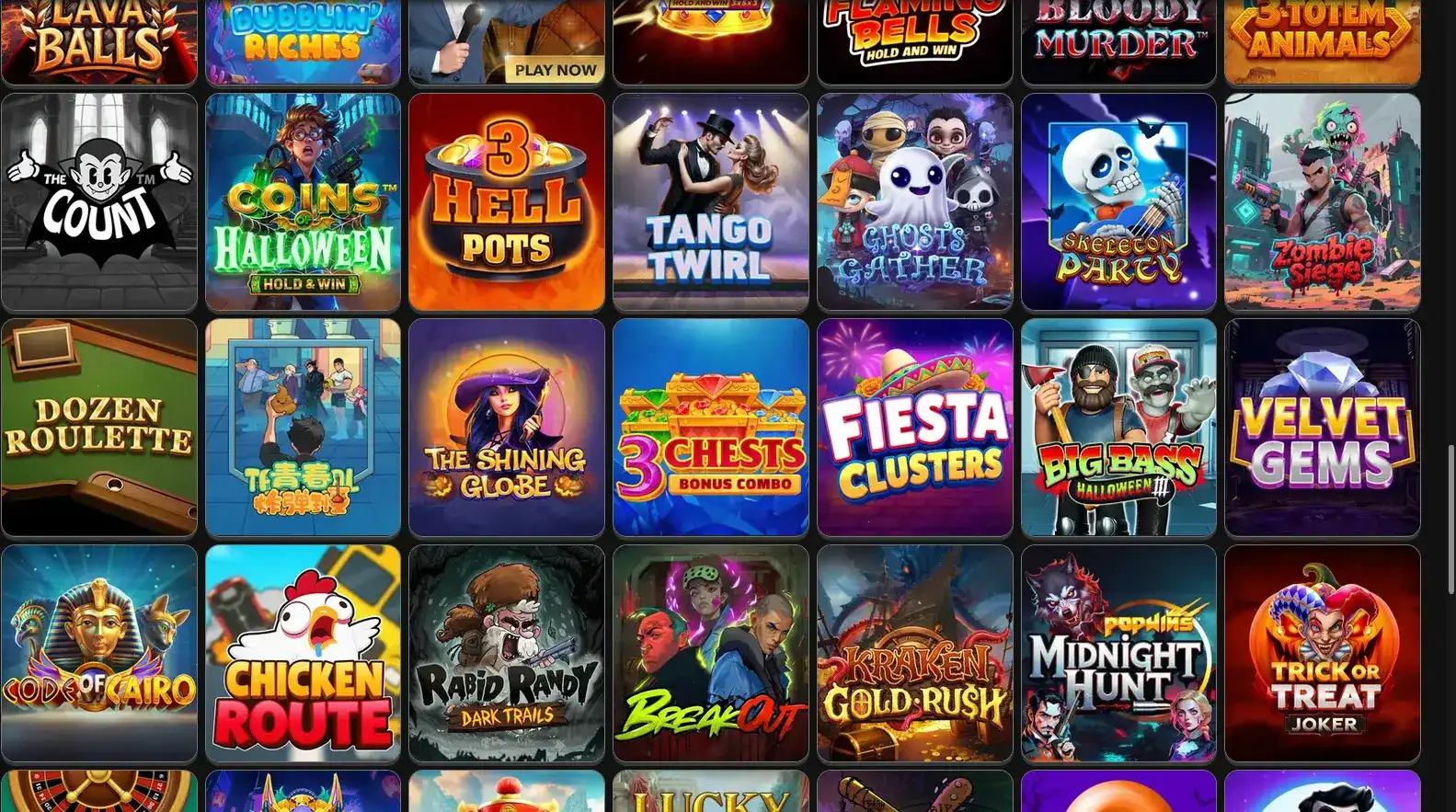 Интерфейс игрового зала казино Он Икс со слотами